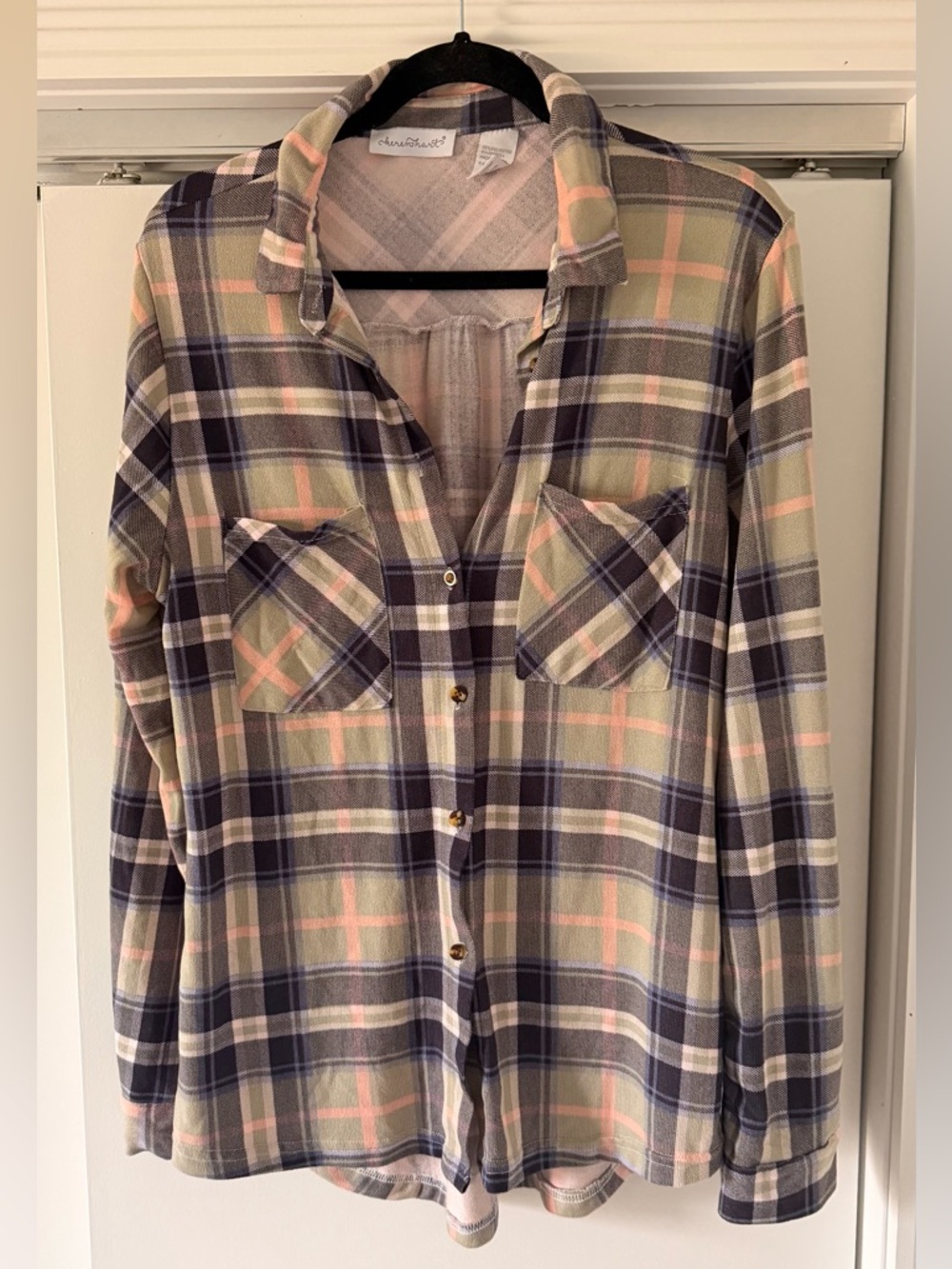 KEREN hart Plaid Shirt in Mauve, Navy & Blush